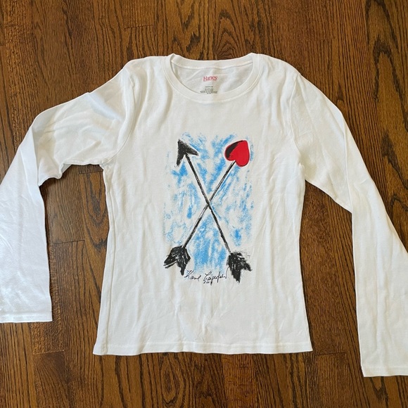 RARE! EUC Exclusive Saks Fifth x Karl Lagerfeld 2008 long sleeve top - Picture 1 of 5